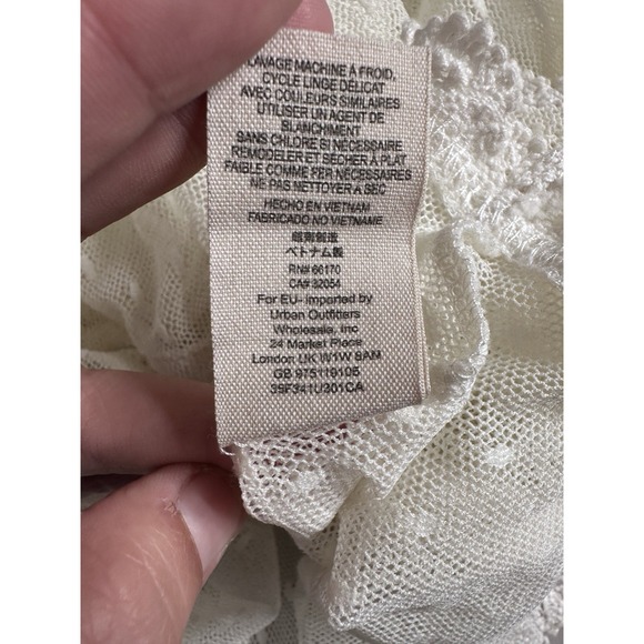 Free People Lace New Romantics Blouse Top Shirt Mesh Sheer Victorian S Small FP - Picture 9 of 9